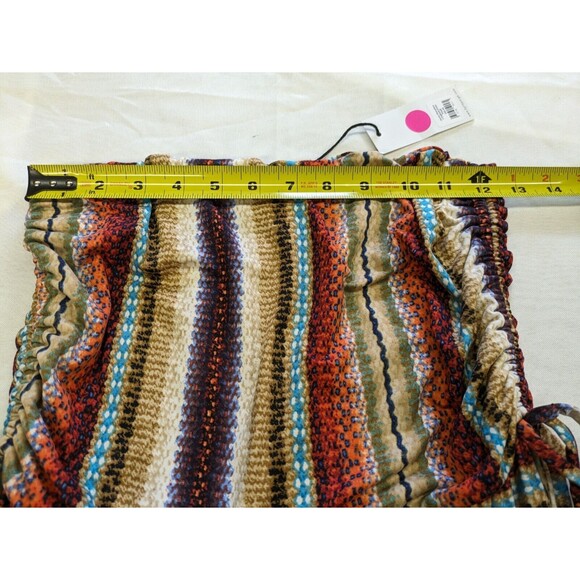 Kylie Paige Strapless Hi Low Ruffle Boho Dress Multicolor Ruched Small NWT $85 - Picture 8 of 9